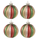 Set de boules de Noël (4) Multicouleur Ø 8x8 cm