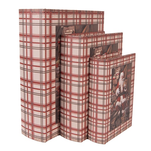 Clayre & Eef Opbergdoos Set van 3 Boeken 27/ 22 / 18 cm Bruin MDF