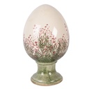 Decoration Egg on base Beige Green Ø 17x28 cm