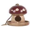 Birdhouse Beige Red Ø 13x13 cm