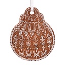 Décoration pendentif Boule de Noël Marron Blanc 8x2x10 cm