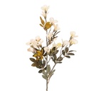 Dekorativer Zweig mit Blumen Weiß 100 cm
