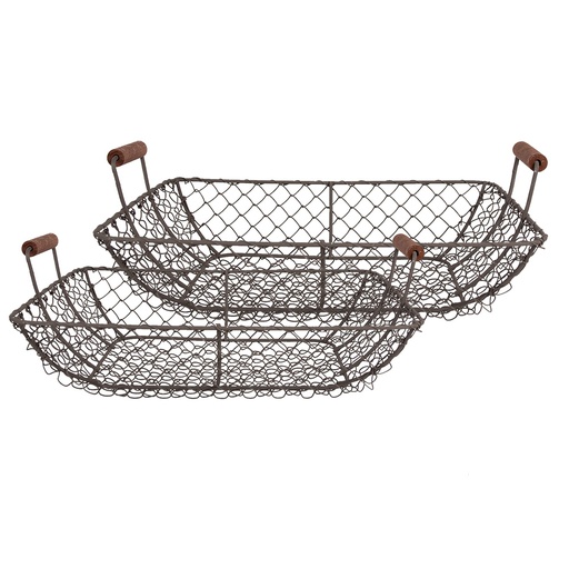 Cesti Marrone (set 2) 40x34x14 / 36x30x13 cm