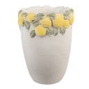 Vaso Porta Pianta Bianco Giallo Ø 17x23 cm