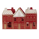 Tealight Holder Red White 38x13x25 cm