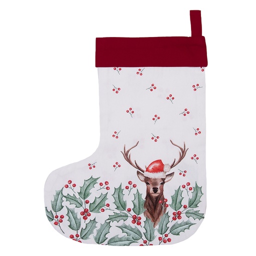 Calza di Natale Decorativa Bianco, Rosso 30x1x40 cm