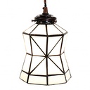 Suspension Tiffany Vert, Blanc Ø 15x115 cm E14/max 1x40W