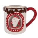 Mug White Red 14x10x10 cm / 375 ml
