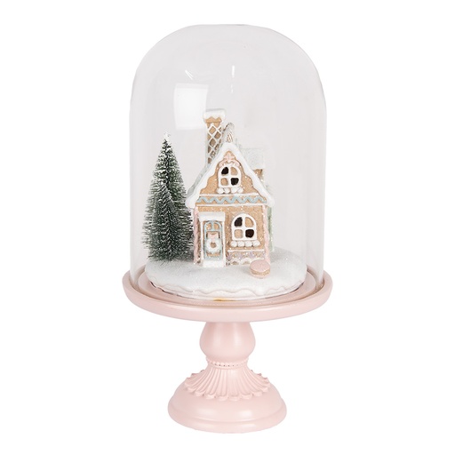 Clayre & Eef Kerstdecoratie met LED-verlichting Ø 17x30 cm Roze Kunststof