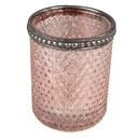 Glass Tea Light Houder Pink Ø 6x6 cm