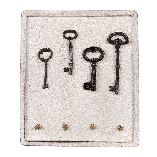 Clayre & Eef Sleutelrekje 22x5x25 cm Beige Hout