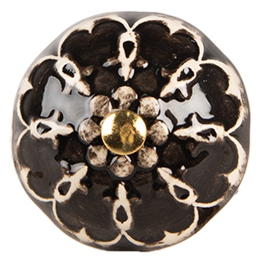 Doorknob Black Beige Ø 4x3 cm / S3 cm