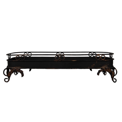 Clayre & Eef Tray 55x20x14 cm Black Metal