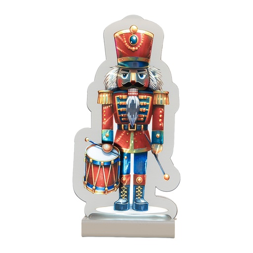 Clayre & Eef Weihnachts-Infinity-Spiegel-Lampe Nussknacker 12x7x24 cm Rot Kunststoff