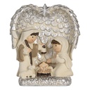 Décoration de Groupe de Noël Couleur argent Blanc 12x6x13 cm