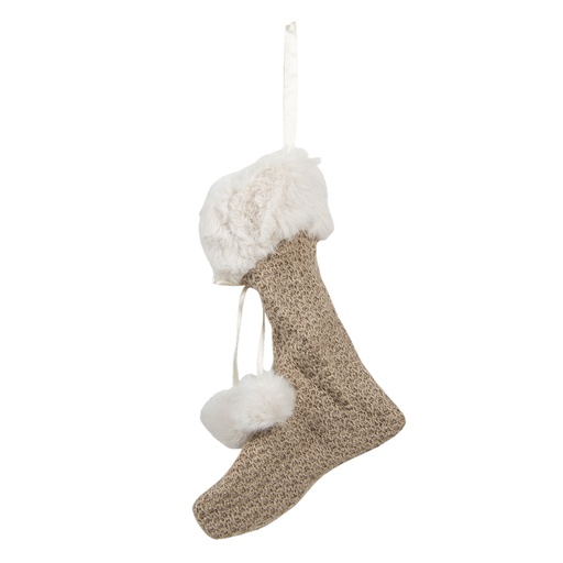 Christmas Stocking Decoration Beige 15x2x20 cm