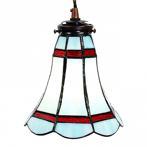Lampada a Sospensione Tiffany Blu, Rosso Ø 15x115 cm E14/max 1x25W