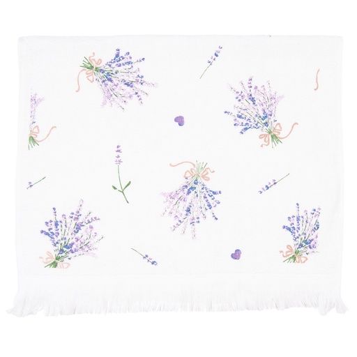 Clayre & Eef Serviette invitée 40x66 cm Violet Coton Lavande