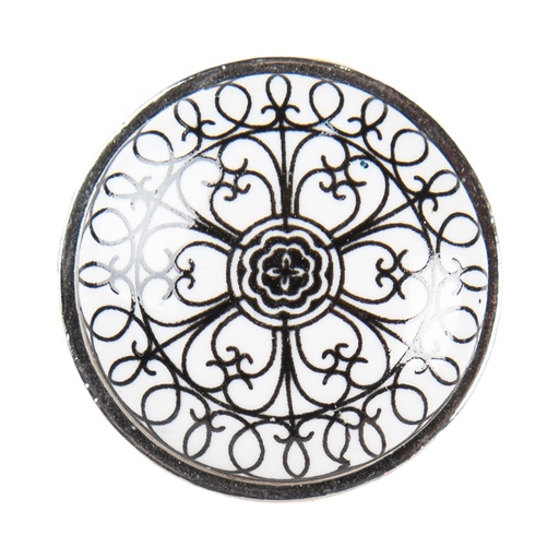 Doorknob Black White Ø 3x2 cm / S3 cm