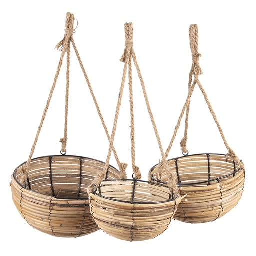 Aufbewahrungskorb (3er set) Braun (3) Ø 28x15 / 24x14 / 20x11 cm