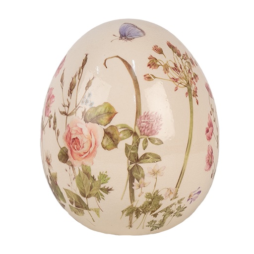 Decorativa Uovo Beige Rosa Ø 14x16 cm
