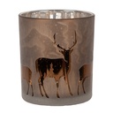 Tealight holder Brown Ø 7x8 cm