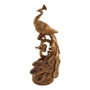 Décoration paon Couleur or Bleu 12x8x28 cm