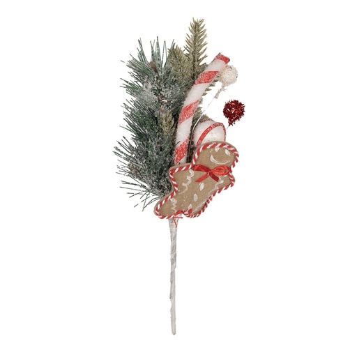 Christmas Decoration Artificial Branch Green Red 10x8x30 cm