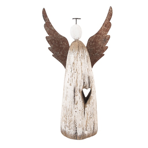 Christmas Decoration Angel White Brown 14x5x26 cm