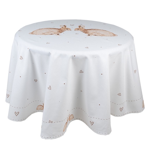 Tischdecke Beige Braun Ø 170 cm