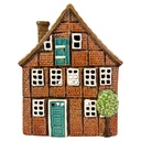 Portacandele Natale Casette Marrone Beige 16x9x20 cm