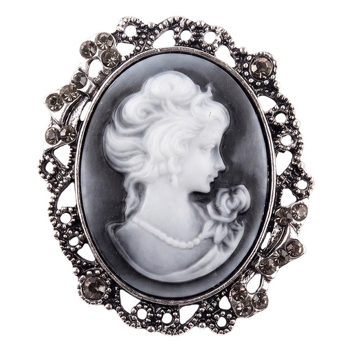 Broche cameo Grijs
