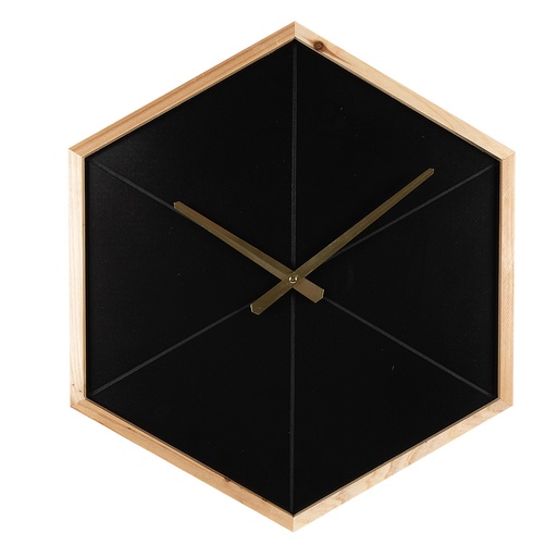 Clayre & Eef Wandklok 50 cm Zwart Bruin Hout