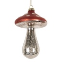 Clayre & Eef Kersthanger Paddenstoel Ø 9x13 cm Rood Glas