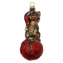 Palla di natale Marrone Rosso 10 cm