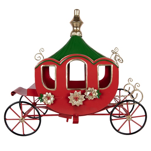 Carrozza decorativa Rosso Verde 38x16x33 cm
