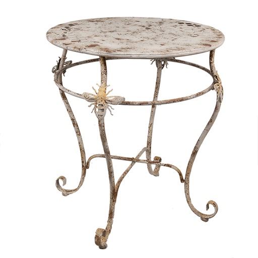 Bistro Table White Brown Ø 69x76 cm