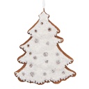 Ciondolo di decorazione albero di Natale Bianco Marrone 9x1x10 cm