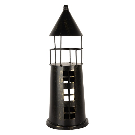 Deko Leuchtturm Schwarz Ø 16x45 cm