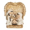 Décoration de Groupe de Noël Couleur or Blanc 12x6x13 cm