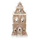 Decoration House with LED Brown Pink 9x7x18 cm