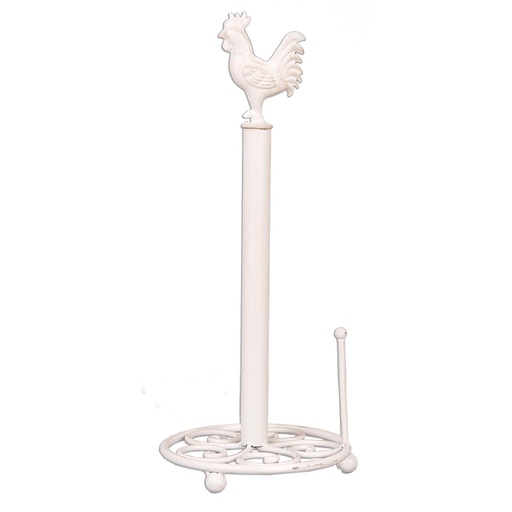 Kitchen Roll Holder Rooster White Ø 18x43 cm