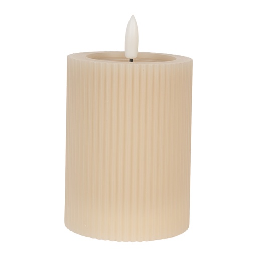 Candela con LED Beige Ø 8x13 cm / 2xAA