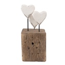Decorativa Cuori Bianco Marrone 7x6x15 cm