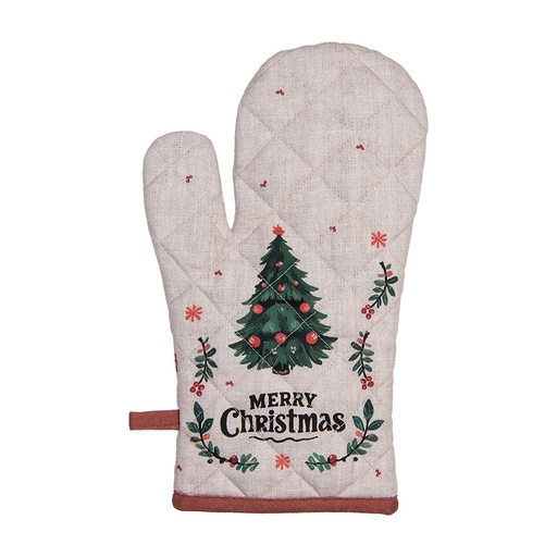Clayre & Eef Ovenwant 18x30 cm Beige Katoen Kerst