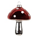 Christbaumkugel Pilz Rot silberfarbig Ø 7x9 cm