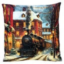 Cushion filled Blue Brown 45x45x4 cm