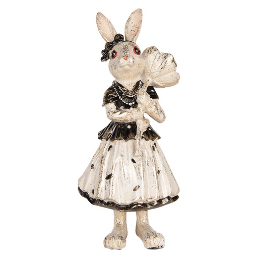Decoration Rabbit Beige Black 13x11x30 cm
