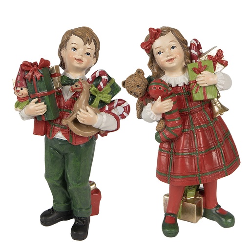 Decoration Enfants Rouge, Vert 7x6x13 / 7x5x13 cm (2)