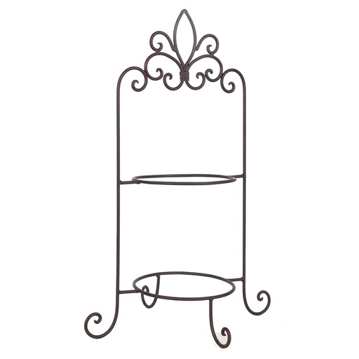 Clayre & Eef Etagère pour 2 assiettes 38x30x57 cm Marron Fer